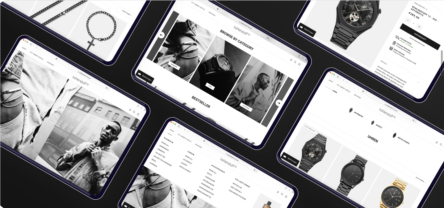 Migration von Kohlenstoff 12 von Shopware 5 auf Shopify mit maßgeschneidertem UX Design und Warenwirtschaftssystem-Integration